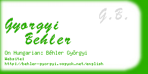 gyorgyi behler business card